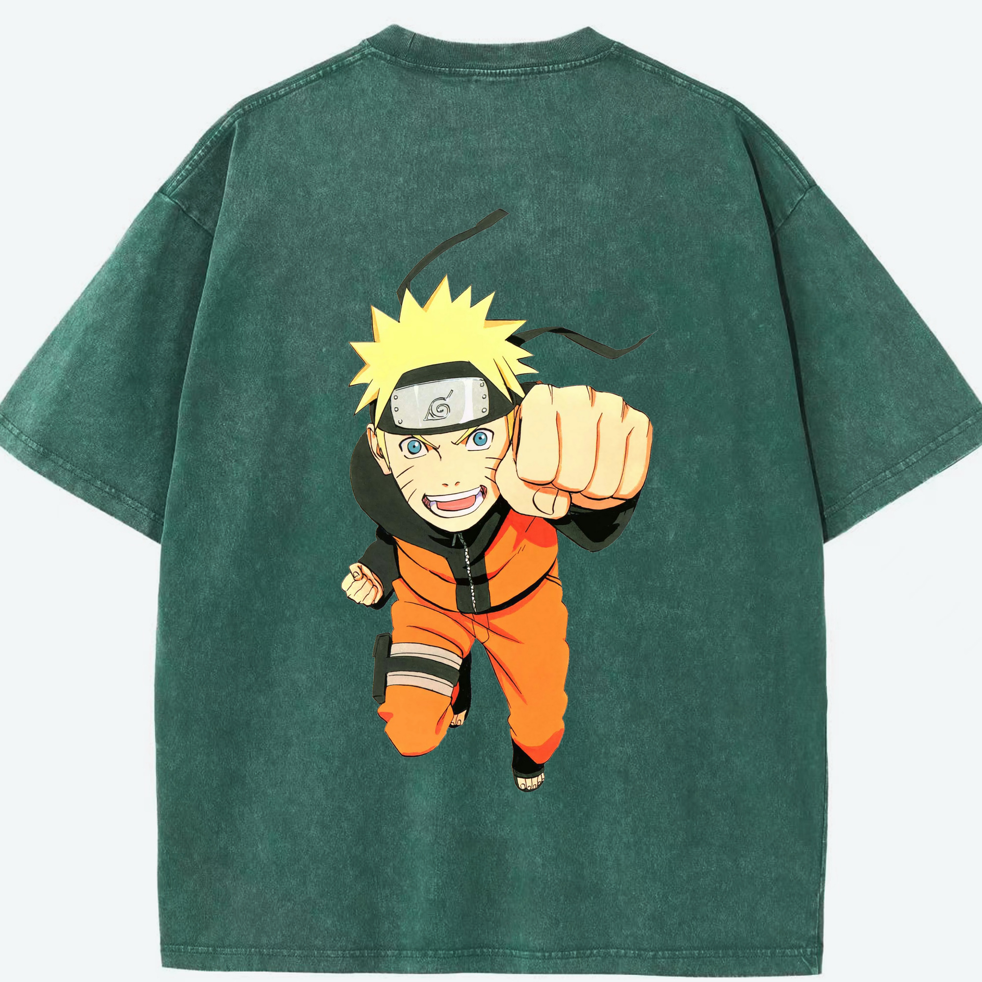 （画像用） NARUTO -ナルト- うずまき ナルト Uzumaki Naruto 綿100% ヴィンテージ風 半袖Tシャツ（背面プリント）